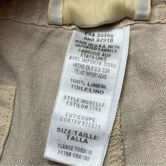 Juicy Couture 100% Linen Khaki Bermuda Button Fly Pants Size XL - Picture 4 of 12
